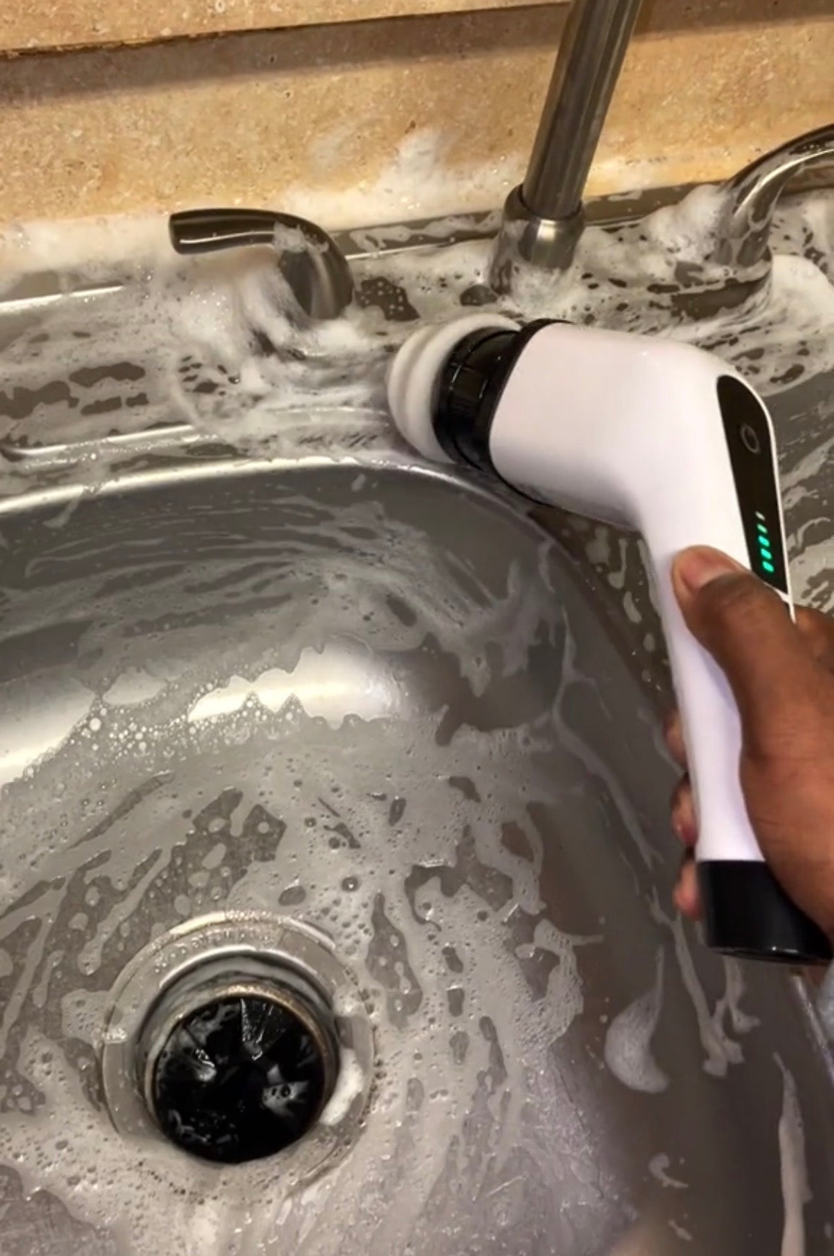 Cordless Electric Scrubber - 8 Replaceable Heads and Telescopic Handle